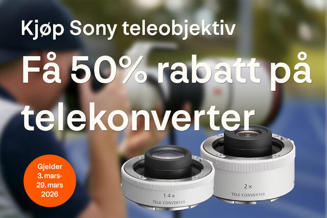 Få 50% rabatt på Sony telekonverter